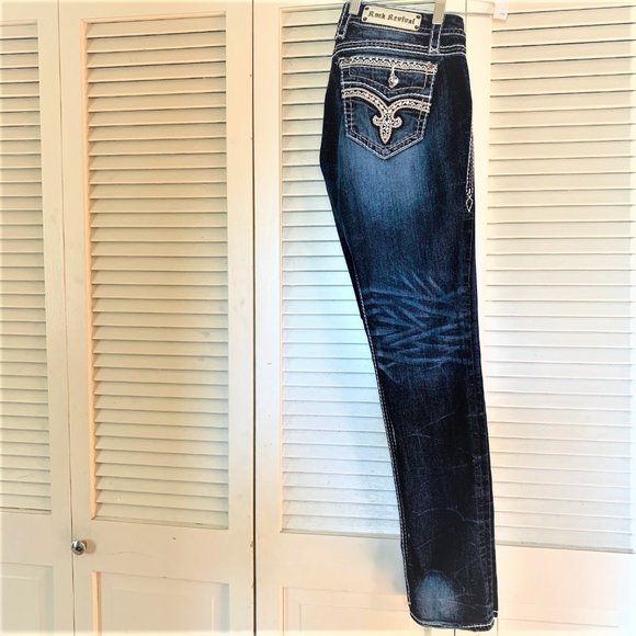 Rock Revival Womens Jeans Sz 32 Skinny - Picture 7 of 8